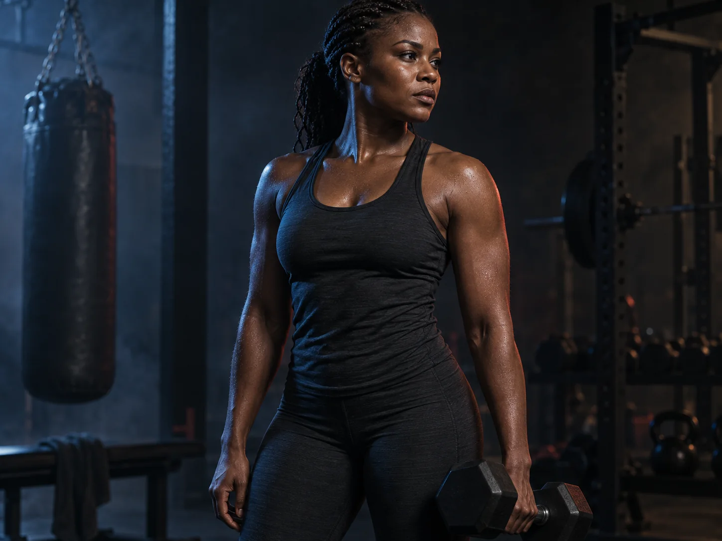 Athlete focused on strength training